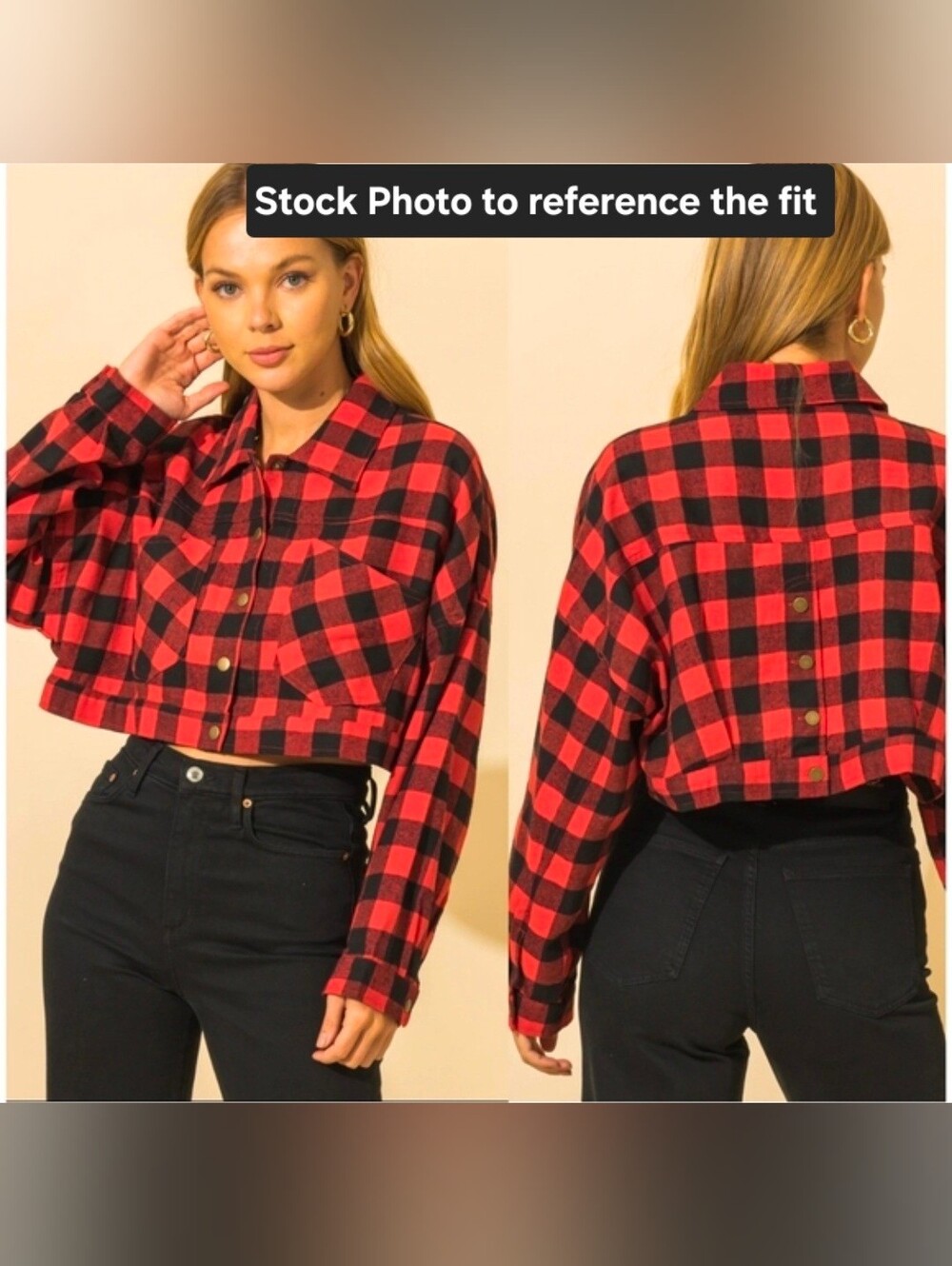 Cropped Flannel Shacket - Picture 5 of 5